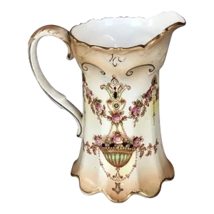1930s Crown Devon English Porcelain Pitcher Jug