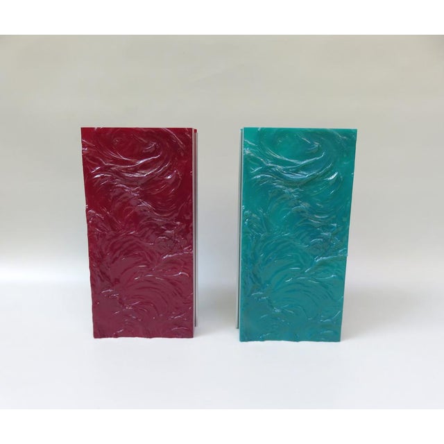 Modern Pop Art Wall Lights in Red and Green from Uwe Mersch Design, 1970s, Set of 2 For Sale - Image 3 of 18