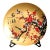 Chinese Ceramic Plate,Yellow Glaze Porcelain Plate Hand Painted Flowers and Birds Pattern For Sale