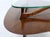 Pair of Organic Shape Rounded Triangle End Side Occasional Lamp Tables with floating Glass Tops MINT. Kagan decor match.