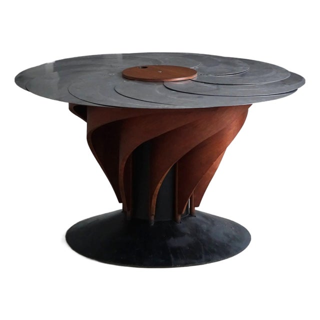 Danish Brutalist Adjustable Dining Table in Mahogany and Steel by Nils-Ole Zib, 1990 For Sale