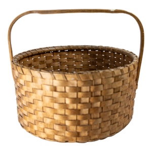 19th or 20th Century Ash Splint Shaker Handled Basket