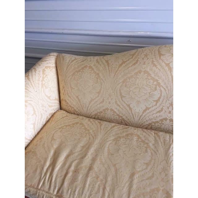 Highland House Vintage 70" Hickory Highland House Yellow Upholstered Chippendale Sofa For Sale - Image 4 of 12
