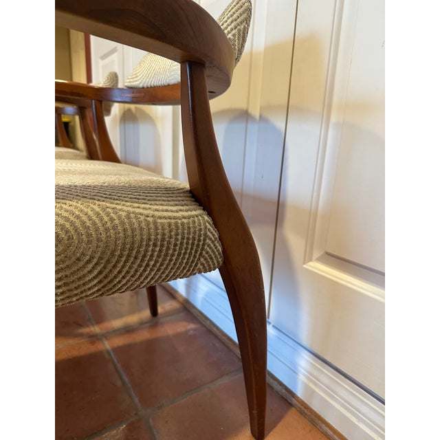 Wood 1950s Bert England for Kofod-Larsen Sculpted Dining in in Chairs in Lee Jofa Velvet - Set of 4 For Sale - Image 7 of 12