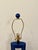 Stylish Currey & Co Modern Lamp. Sculptural blue body on black square base. Showroom floor sample.