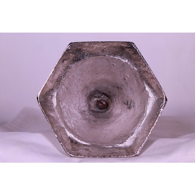 Antique Nickel-Plated Candle Holder For Sale - Image 4 of 7