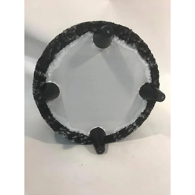 Stool in the Style of Jean Royére in a Faux Chinchilla Print Fur For Sale In Philadelphia - Image 6 of 7