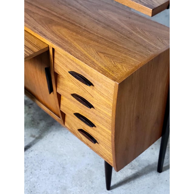Brown Vintage Swedish Freestanding Wall Unit with Desk, 1960s For Sale - Image 8 of 13