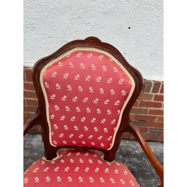 Brown 19th Century Antique Louis XV Philippe Style Walnut Fauteuils Armchairs - Set of 2 For Sale - Image 8 of 12