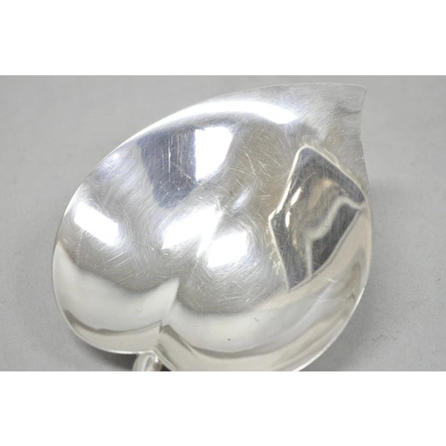 Metal Vintage Fb Rogers Modern Silver Plated Small Footed Leaf Trinket Nut Dish For Sale - Image 7 of 11