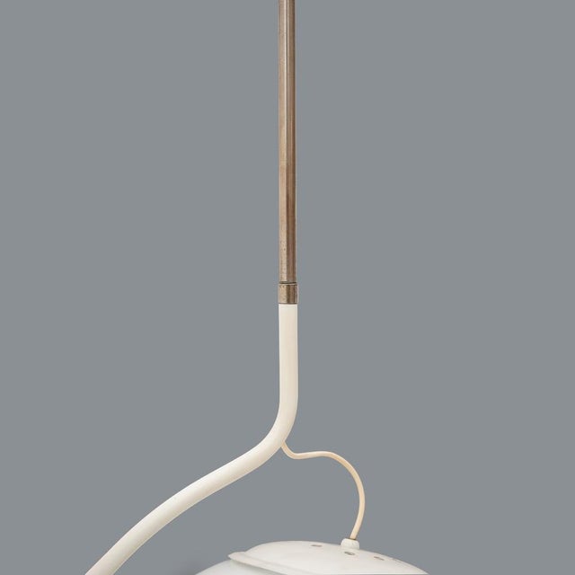 White Pendant with Spherical Diffuser, 1970s For Sale - Image 8 of 13