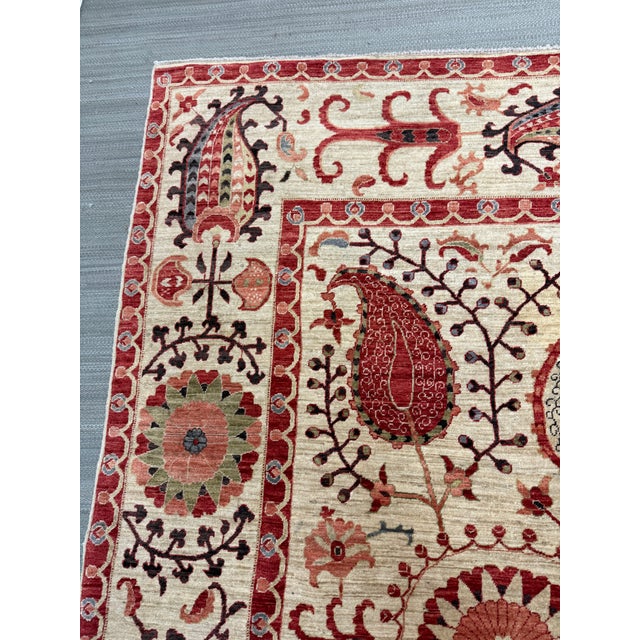 5ft X 7ft 10in Yildiz Suzani Hand Knotted Area Rug For Sale - Image 9 of 12
