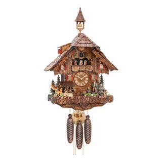 Large Hand-Carved Black Forest Cuckoo Clock - Chalet Style - Musical Grande *** For Sale