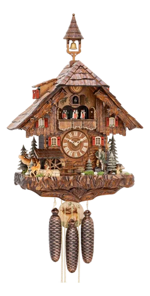 Large Hand-Carved Black Forest Cuckoo Clock - Chalet Style - Musical Grande ***