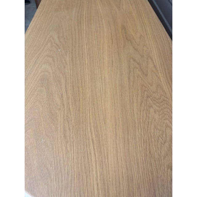 Contemporary Rh (Restoration Hardware) 4-Door Media Console Byron Collection – Light Oak / Brass For Sale - Image 3 of 6