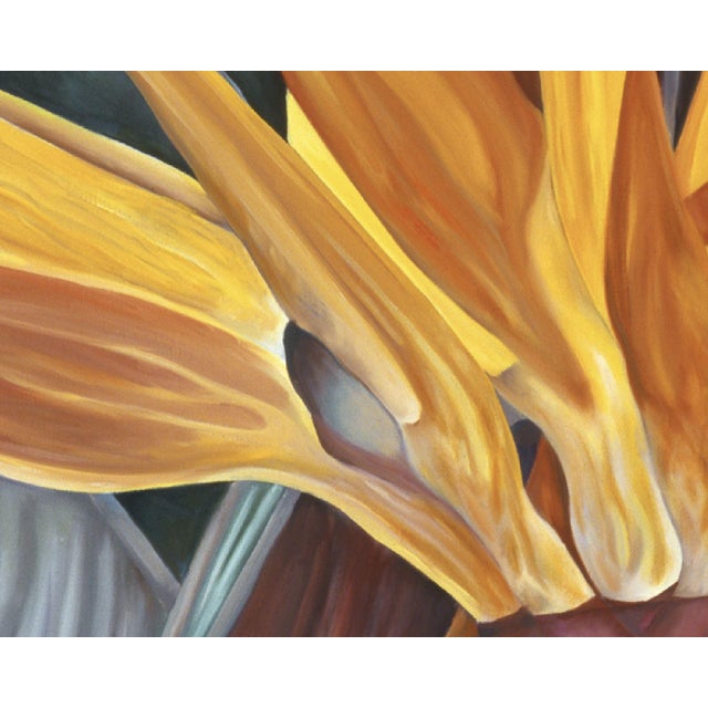 Textile 2000s "Bird of Paradise" Large Gallery Wrapped Oil Painting by Judith Moore For Sale - Image 7 of 10