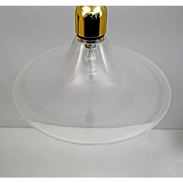 Mid-Century Modern Pendant Lamp in Spiral Murano Glass, Italy, 1970s For Sale - Image 4 of 7