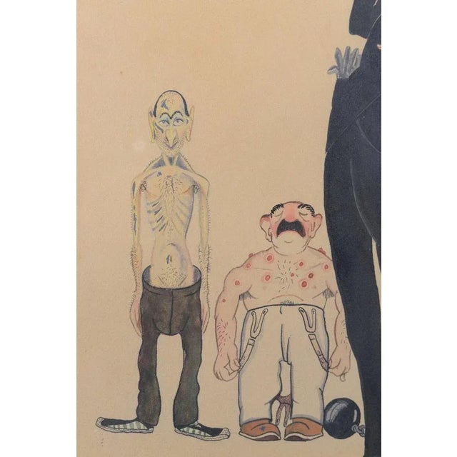 Raba, Bizarre Cartoon, 1926, Watercolor on Paper For Sale - Image 4 of 8