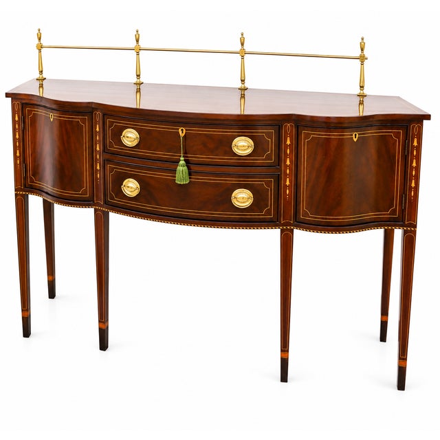 Stickley Federal Mahogany Sideboard W. Brass Gallery For Sale - Image 9 of 18