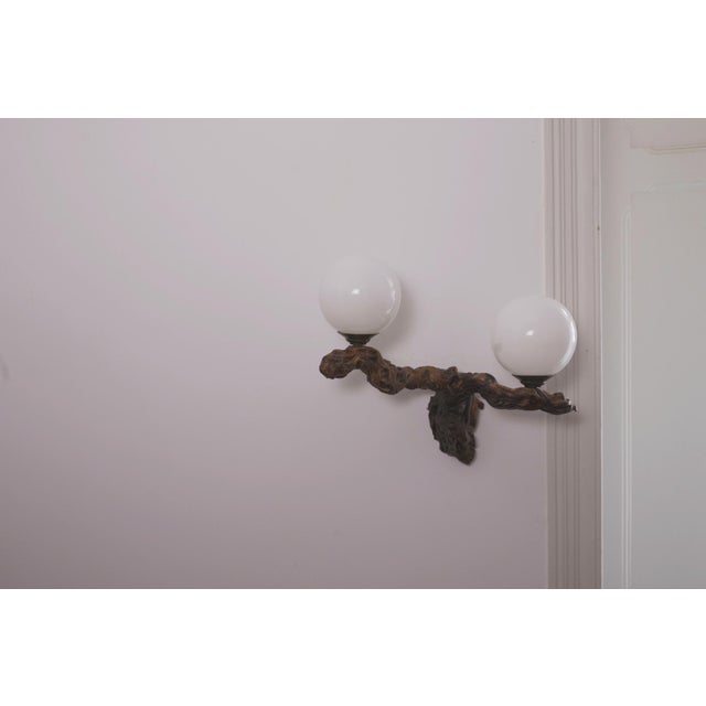 Vintage Brutalist Double Globe Lighting Wall Light, 1950s For Sale - Image 12 of 18