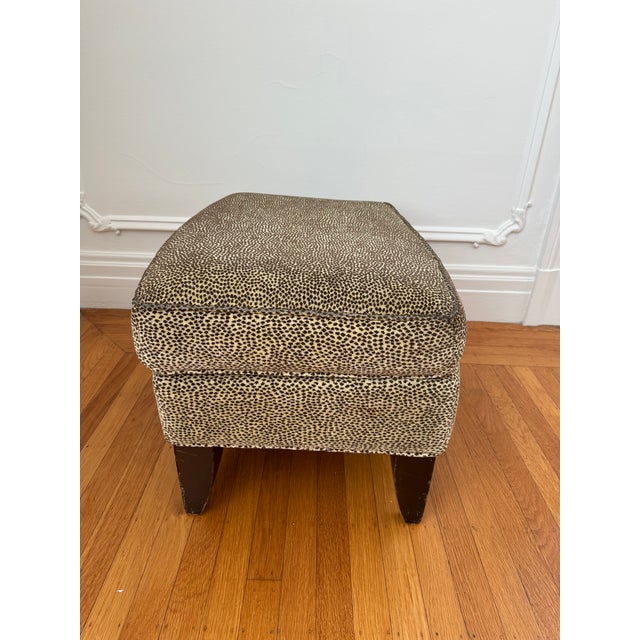 Textile Animal Print Accent Chair and Ottoman For Sale - Image 7 of 10