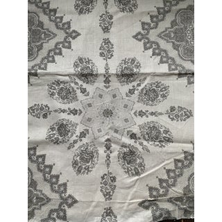 1.9 Yards Quadrille Gray Persepolis Linen Fabric For Sale