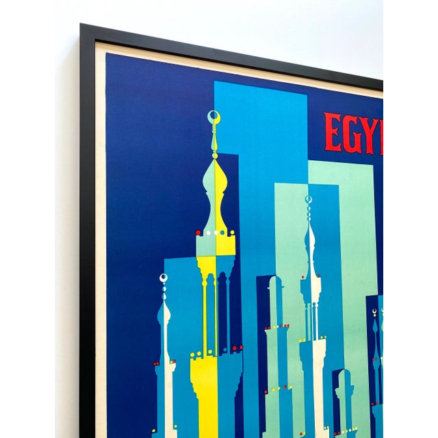 Various Artists " Egypt Uar " Vintage 1962 Mid Century Modern Silkscreen Print Large Framed Travel Poster For Sale - Image 4 of 13