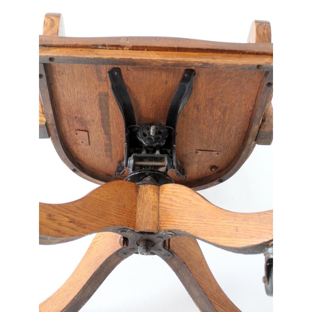 Antique Gunlock Banker's Swivel Desk Chair For Sale - Image 15 of 17