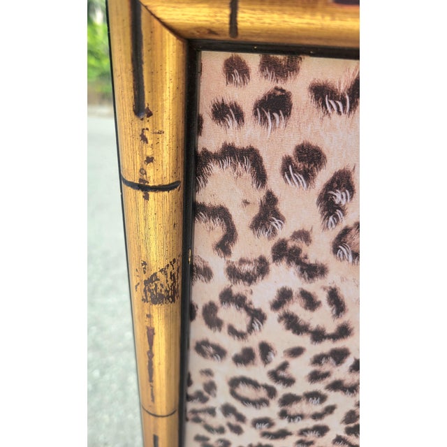 Customized Leopard Antique Gold Gilt Tall Rectangular Hollywood Regency Wall Mirror For Sale - Image 9 of 10