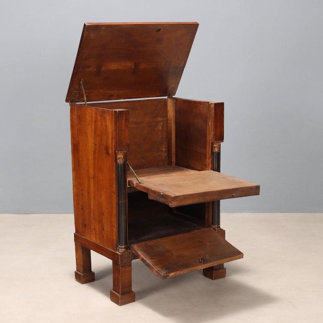 Empire Walnut Bedside Table For Sale - Image 3 of 10