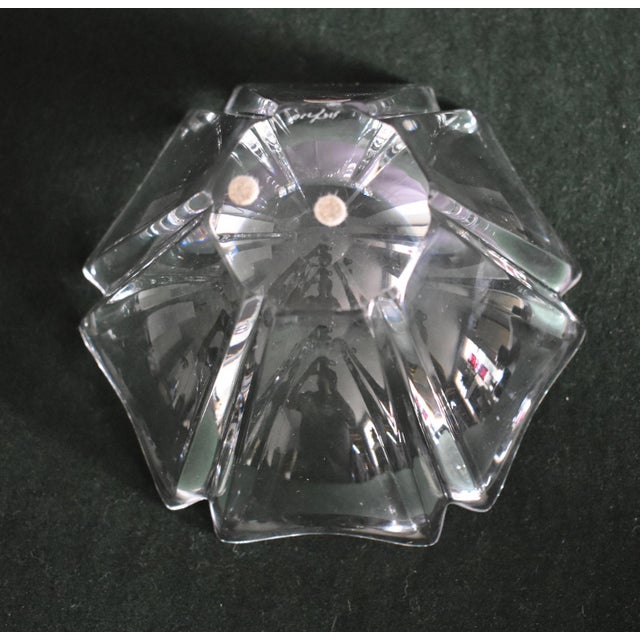 Orrefors Crystal Bowl Lars Hellsten Orion Heavy Sticker Signed For Sale - Image 15 of 15