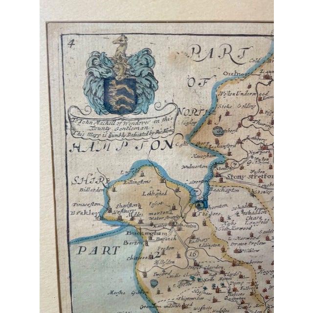 Rare Original Antique Hand Colored Map of Buckinghamshire by Richard Blome 1715 For Sale - Image 12 of 15