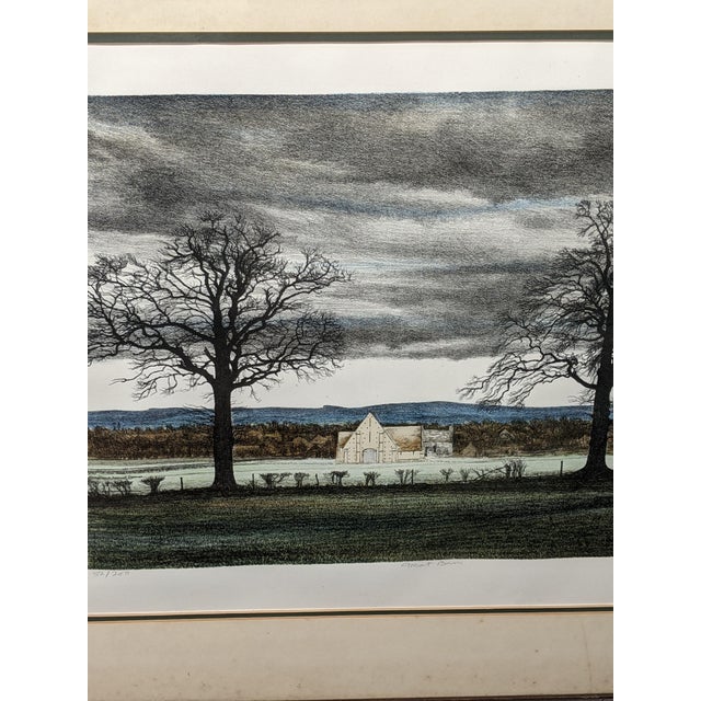 1980s George Guest "Great Barn" Signed Limited Edition Lithograph 52/200 Framed For Sale - Image 14 of 15