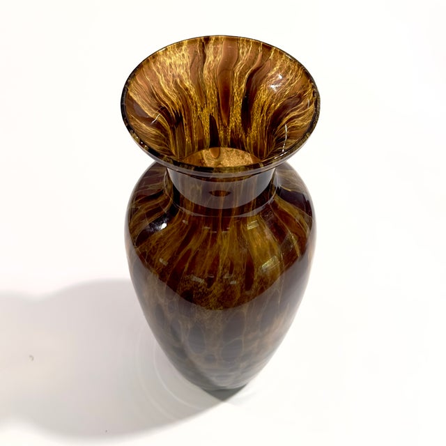 1980s Tawny Textural Artisanal Glass Vessel Curation, Made in Italy - Group of 3 For Sale - Image 5 of 17