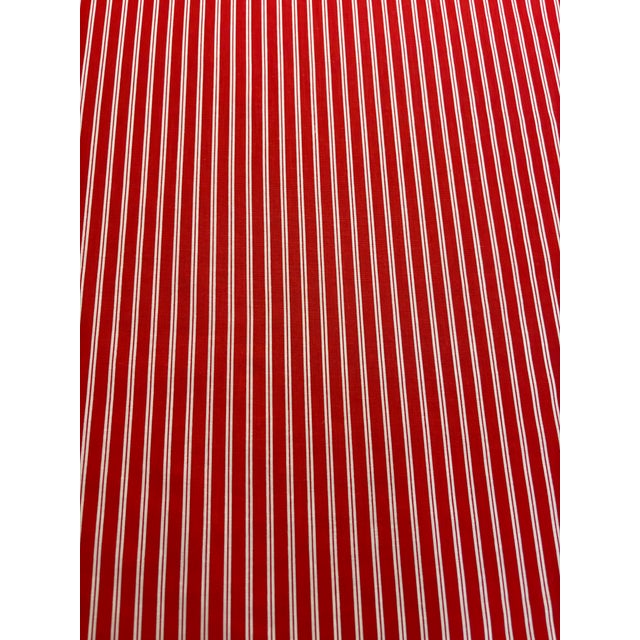 American 5 3/4 Yards of Red and White Stripe Fabric. For Sale - Image 3 of 4