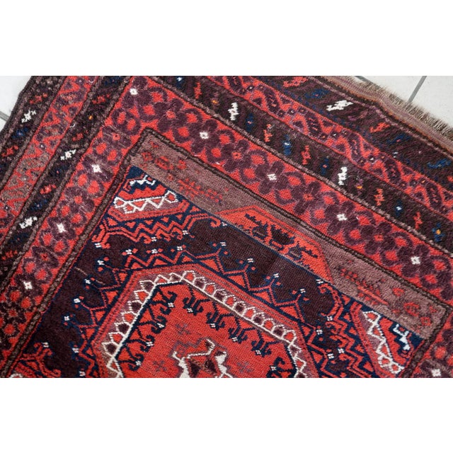 1920s, Antique Hand-Knotted Afghan Baluch Rug 3.8' X 6.9' For Sale - Image 10 of 11