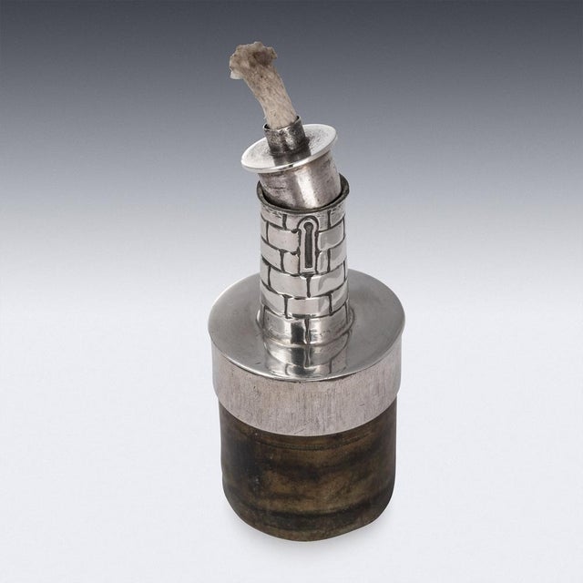 19th Century Victorian Silver Guard Tower Table Lighter from Stephen Smith & Son, 1878 For Sale - Image 6 of 13