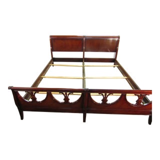 Drexel Travis Court King Size Solid Mahogany Bed For Sale