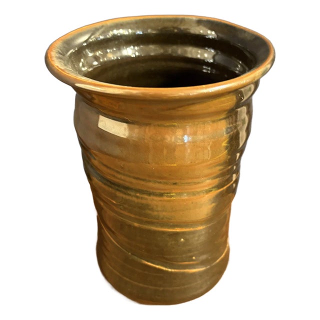 Barbara Beck Handmade Clay Vase - Initialed For Sale