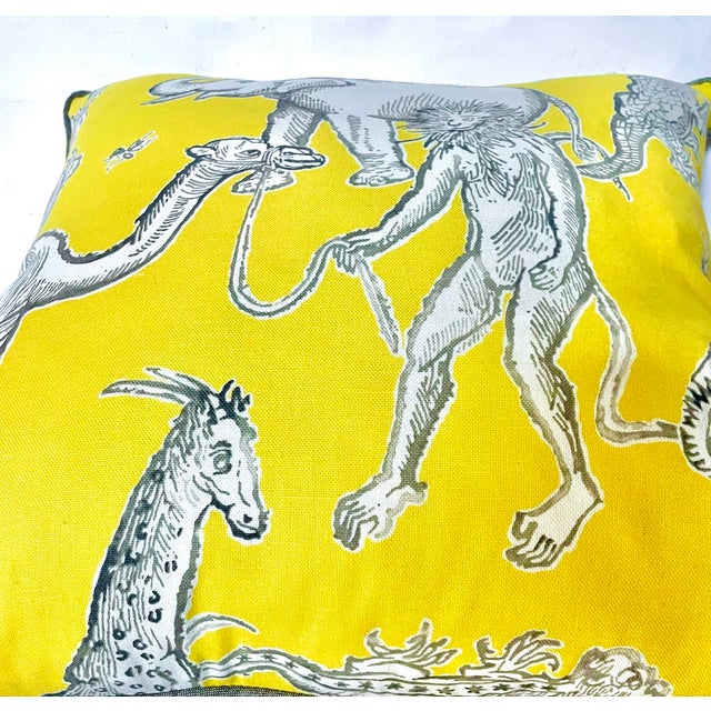Late 20th Century Vintage African Animal Print Yellow Pillow For Sale - Image 5 of 6