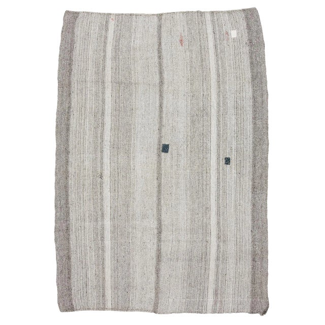 1960s Vintage Modern Kilim Rug- 7′ × 9′4″ For Sale