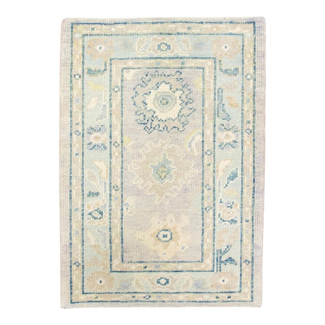 Turkish Oushak Rug Oriental Handmade 2'4" X 3'3" For Sale