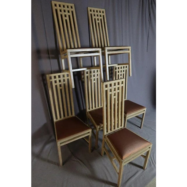 Brown Vintage Chairs in Oak, Set of 6 For Sale - Image 8 of 13