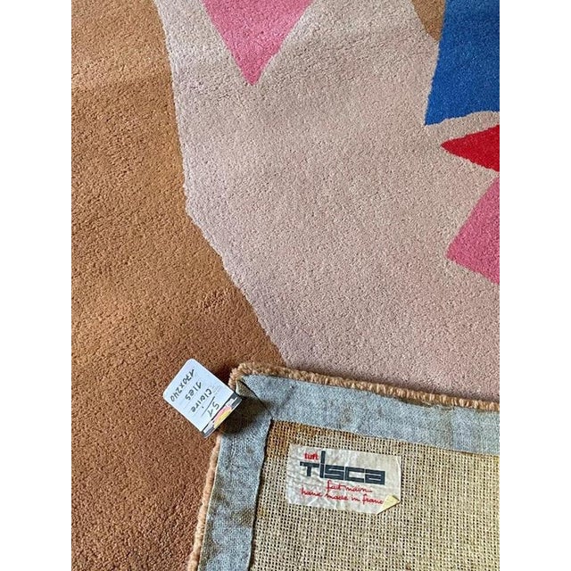 Textile Abstract Hand-Tufted Wool Rug by Iles for Tisca, France, 1990s For Sale - Image 7 of 8