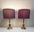 Vintage Table Lamps with Brass Base and Handmade Lampshade from Lamplove, 1970s, Set of 2 For Sale - Image 10 of 10