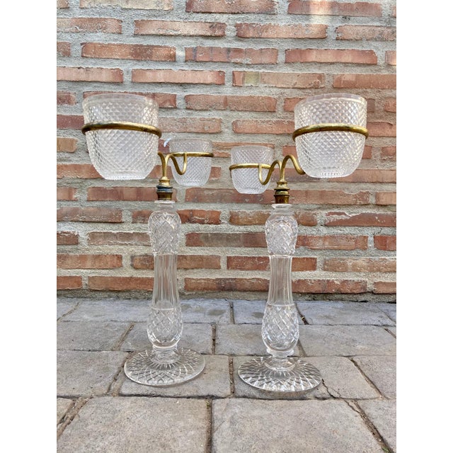 Late XIX Victorian Cut Glass Candleholder in Brass from Cricklite Clarke Trade For Sale - Image 16 of 18