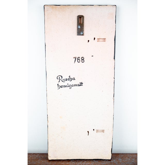 Mid-Century Modern 1960s Large Ruscha Hand-Painted German Ceramic Wall Plaque For Sale - Image 3 of 3