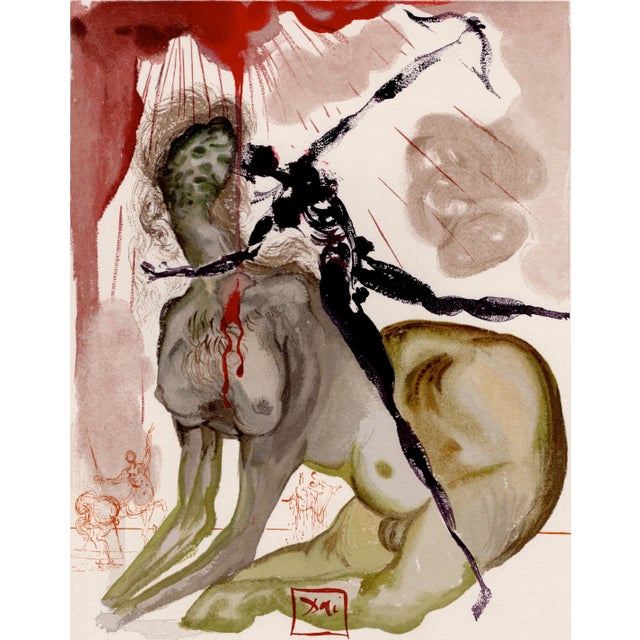 Salvador dali (1904-1989) il minotauro (the minotaur) plate 12 from "la divina commedia" (the divine comedy), referring to...