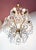 Italian Waterfall Chandelier in Gold-Plated Metal with Blue Crystals, 1960s For Sale - Image 12 of 14