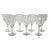 1950s Etched Crystal Wine Stem Glasses- Set of 7 For Sale